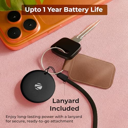 Zebronics Smart Finder Tag (Android Only), Google Find Hub Compatible, Ring to Find, Lost Mode & Real Time Item Tracking, Quick Setup, 1 Year Battery Backup, Lanyard Included (Loshall Tag, Black) 6