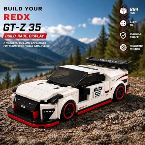 Premium Building Blocks Set for Kids Age 6+ | 294 Pieces DIY Construction Toy | STEM Educational Learning Toy | Develops Problem Solving & Fine Motor Skills | Screen (RedX GT-Z 35) 5