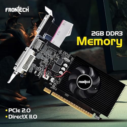 FRONTECH GT610-2GD3 Graphics Card with 2 GB DDR3 64 BIts PCI Express RAM, Quality Gaming Graphics Card, Single Cooling Fan, 3 Years Warranty (GRP-0001, Black) 5