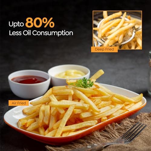 Prestige Nutrifry 4.5L Digital Air Fryer| 80% less Oil Consumption | 8 Preset Menu | Fry, Grill, Roast, Bake, Reheat | Digital Display | 1200 Watts | Easy to Clean | 1Y Warranty | ISI Certified 3