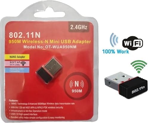 Mini USB Wireless WiFi Adapter, 802.11n Network Dongle for Desktop and Laptop 5