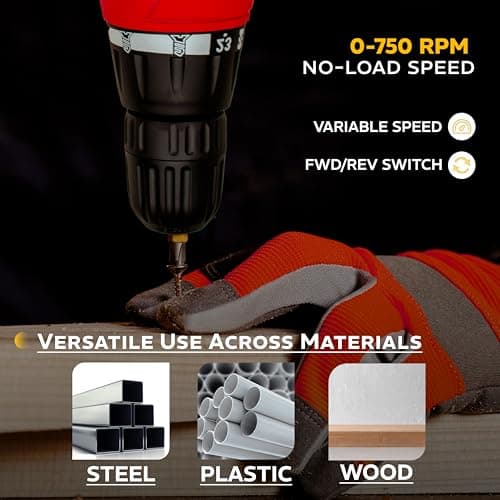 IBELL Electric Screwdriver SD12-75, 280W, Copper Armature, 750RPM, Chuck 10mm (Red), 1 Pc 5