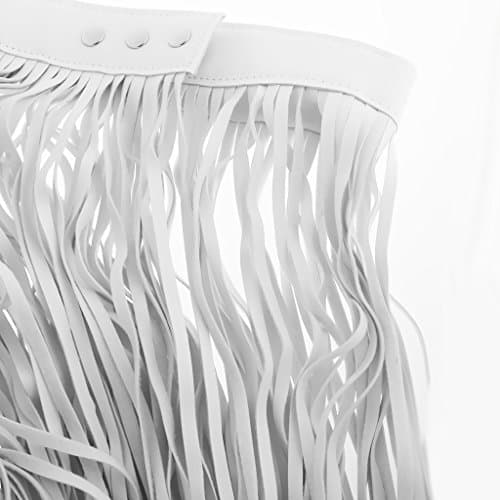 Merishopp Boho Artifical Leather Long Wrap Waist Fringe Tassel Skirt Belt Bikini Fringe Belt Dress White1 Piece x Waist Belt|Collectibles|Collectibles|Collectibles|Collectibles 5