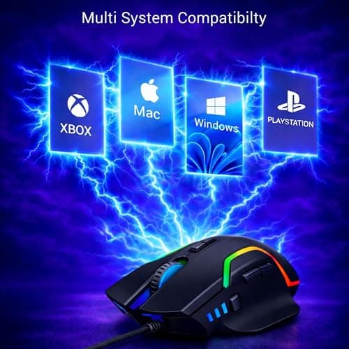 Ant Esports GM320 RGB Wired Gaming Mouse, 12800 DPI Optical Sensor, 8 Programmable Buttons with Rapid Fire, Ergonomic Design, RGB Lighting, Braided Cable, USB Gaming Mouse for PC, Laptop (Black) 2