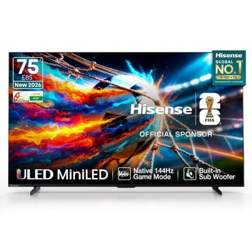 Hisense 189 cm (75 inches) E8S Series Hi-QLED MiniLED Smart TV 75E8S (Black)