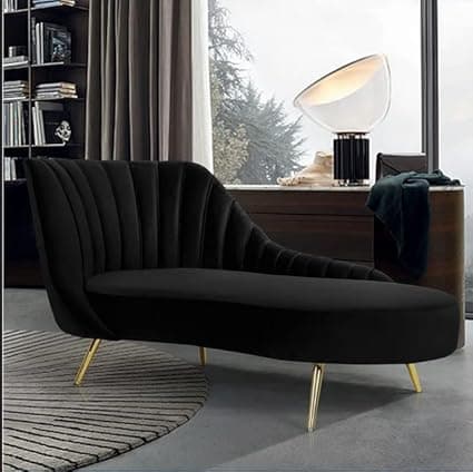 Rosewood 2-Seater Settee Sofa Diwan Couch For Home And Living Room (2-Person Sofa, Black)