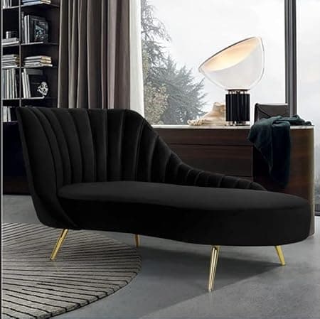 Rosewood 2-Seater Settee Sofa Diwan Couch For Home And Living Room (2-Person Sofa, Black)