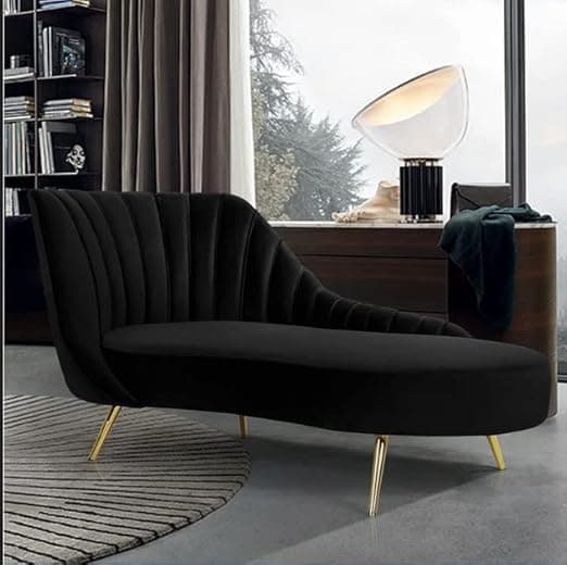Rosewood 2-Seater Settee Sofa Diwan Couch For Home And Living Room (2-Person Sofa, Black)