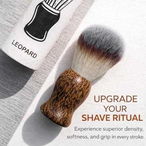 RUBAB MEN Premium Soft Shaving Brush for Men |Leopard Edition| Experience Luxury Shaving with Cruelty-Free Bristles & Classic Wooden Handle | Designed & Crafted in India 3