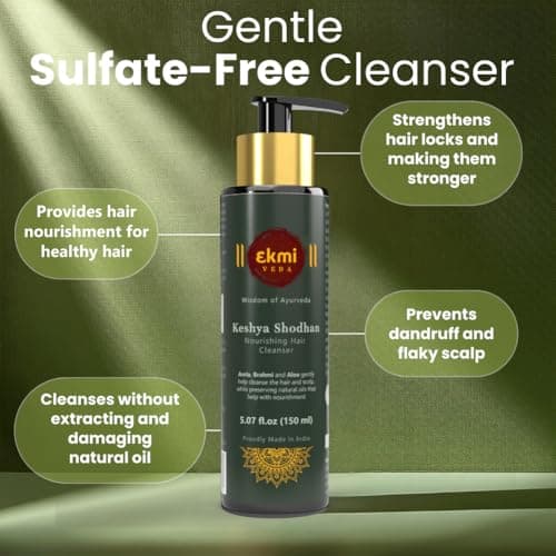 Ekmiveda Ayurvedic Hair growth Sulfate free Shampoo with Reetha, Shikakai, Bhringraj, Amla for hair loss control. Hair regrowth treatment for women & men. Hair thickening rosemary shampoo, 5.07 fl oz 3