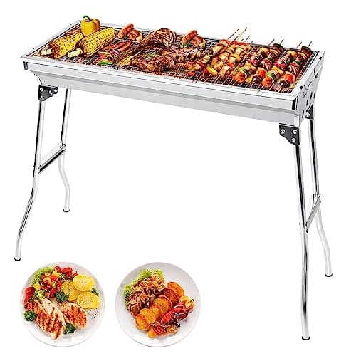 Inllex BBQ Foldable And Portable Picnic (72cm) Charcoal Free Standing Barbeque Tandoori Grill | Combine BBQ Stove | Charcoal Barbeque Grill Set With Charcoal Tray 2