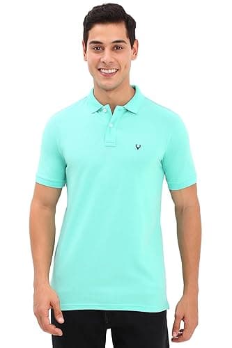 Allen Solly Men’s Polo T‑Shirt | Comfortable Rich Cotton Blend, Band Collar, Regular Fit | Stylish & Premium All Day Wear