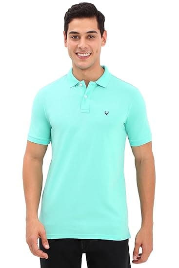 Allen Solly Men’s Polo T‑Shirt | Comfortable Rich Cotton Blend, Band Collar, Regular Fit | Stylish & Premium All Day Wear