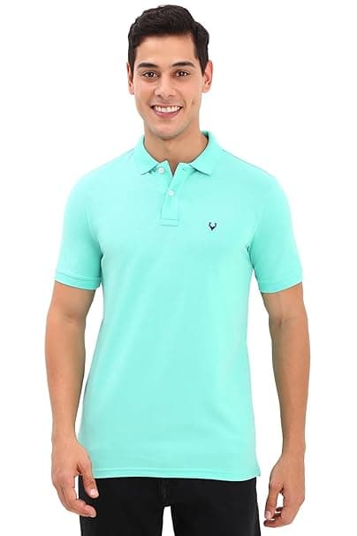 Allen Solly Men’s Polo T‑Shirt | Comfortable Rich Cotton Blend, Band Collar, Regular Fit | Stylish & Premium All Day Wear