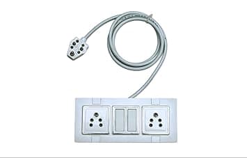 Extension Board with 2 Sockets & 2 Switches | Heavy Duty Power Strip with 3 Pin top & 1 mm Wire | Multi Plug Extension Board, Box for Home, Office & Computer,Electric Switch Board (5 Meter)