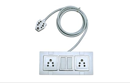 Extension Board with 2 Sockets & 2 Switches | Heavy Duty Power Strip with 3 Pin top & 1 mm Wire | Multi Plug Extension Board, Box for Home, Office & Computer,Electric Switch Board (5 Meter)