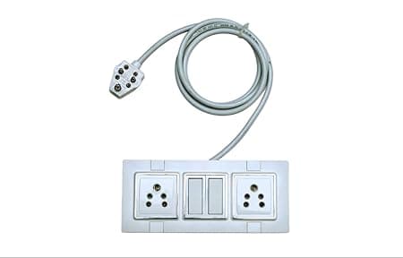 Extension Board with 2 Sockets & 2 Switches | Heavy Duty Power Strip with 3 Pin top & 1 mm Wire | Multi Plug Extension Board, Box for Home, Office & Computer,Electric Switch Board (5 Meter)