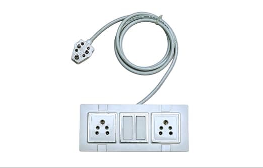 Extension Board with 2 Sockets & 2 Switches | Heavy Duty Power Strip with 3 Pin top & 1 mm Wire | Multi Plug Extension Board, Box for Home, Office & Computer,Electric Switch Board (5 Meter)