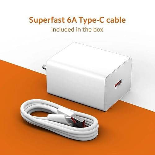 67W Charger for Lava Agni 2 5G, Blaze 1X 5G, Blaze 2, Yuva, Yuva 2, Yuva 2 Pro with Type-C USB Cable (TMV56) 5