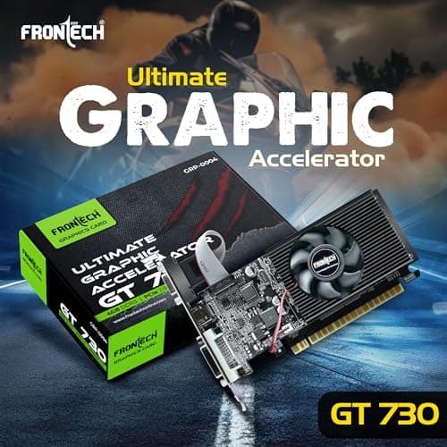 FRONTECH GT730-4GD3 Graphics Card with 4 GB DDR3 64 BIts PCI Express RAM, Quality Gaming Graphics Card, Single Cooling Fan, 3 Years Warranty (GRP-0002, Black) 2