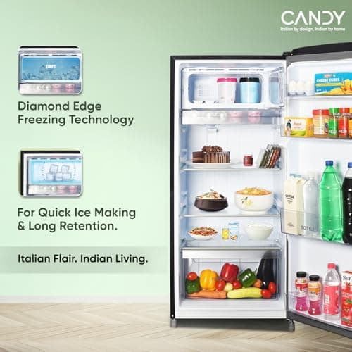 CANDY 185 L 2 Star Direct Cool Single Door Refrigerator with Flower Pattern,Stabilizer Free Operation & Glossy Finish (Marine Lily, CSD1962ML) 2