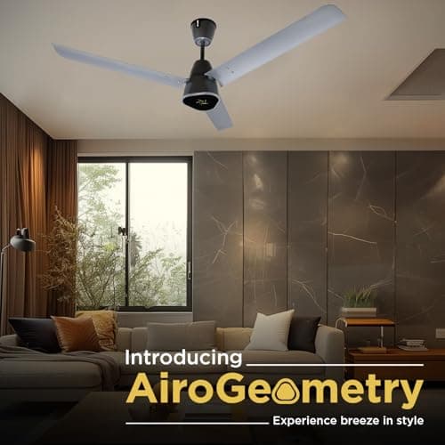 EcoLink AiroGeometry 1200mm BLDC Ceiling Fan with Remote Control|BEE 5 star Rated Energy Efficient Ceiling Fan|High Air Delivery with LED Indicators (Silver Mist) 2