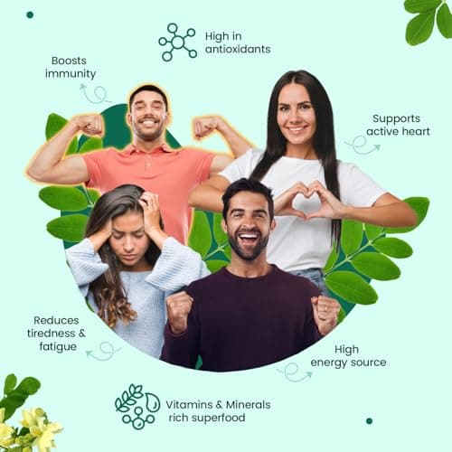 Neuherbs Moringa 500mg Tablets - 120 Count | Drumstick Leaf Supplement for Energy, Immunity, Digestion & Heart Wellness | Moringa Oleifera Herbal Formula | No Artificial Preservatives 2