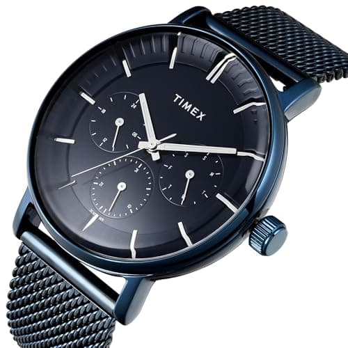 TIMEX Analog Watch for man with Blue Round Dial & Blue Stainless Steel Bracelet Band Water Resistant Men's Wrist Watches - TWEG25704 2