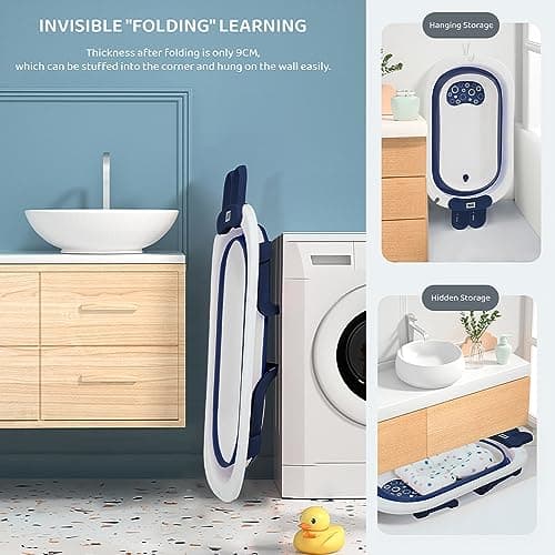 StarAndDaisy Baby Bath Tub for 0 to 5 Years/Folding Large Baby Bathtub with Temperature Meter/Safe & Comfortable Bathing tub for Kids 4