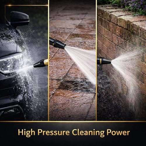 Episkey Premium Water Spray Nozzle for Car Wash & Gardening | Adjustable Jet, Fan & Mist Spray | Full Metal Body with Brass Connector | Universal Hose Pipe Fit 2