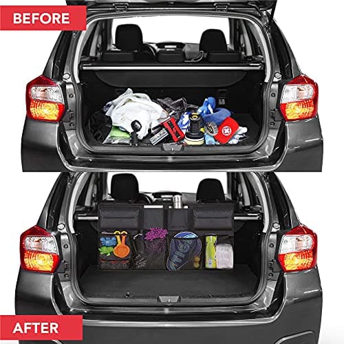 GADLANE Car Boot Organiser Back Seat Organiser Heavy Duty Waterproof Trunk Car Boot Storage Tidy Bag With 8 Large Pockets 3 Hanging Straps And Hook & Loop Fixing Strips 5