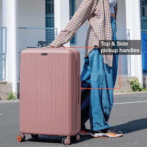 Nasher Miles Pondicherry Hard-Sided Polypropylene Cabin Luggage 20 inch | 55cm | 8 Wheels Small Trolley Bag for Travel | Suitcase (Rose Gold) 4