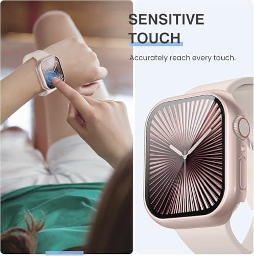 Zitel Case with Screen Protector Compatible with Apple Watch 42mm Series 11/10, Hard PC Cover with Built-in 9H Tempered Glass (42mm, Rose Gold) 3