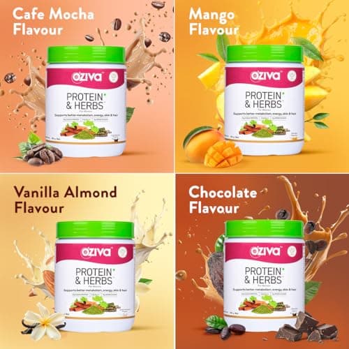 OZiva Protein & Herbs for Women, Chocolate, 16 Servings, 0g added Sugar 6