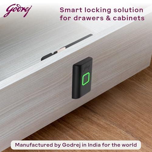 Godrej Smart Cabinet Lock| Biometric - 360° Fingerprint, 100 Fingerprints| Bluetooth| Mobile App | Passage Mode | Advantis Astron| 1st Made in India Digital Furniture Lock| Black| 3 Yrs Warranty 2
