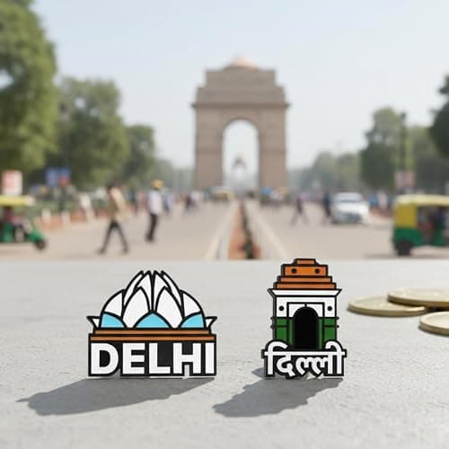 FURE Delhi Enamel Pins - Set of 2 Multi-colour Metal Enamel Pins for Men & Women 2