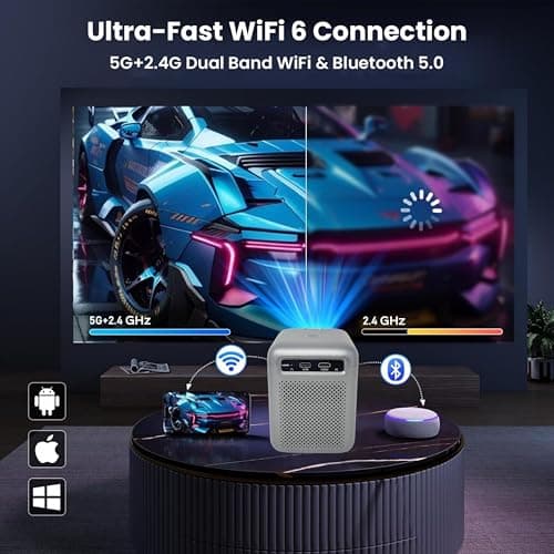 Tonzo Cinema X2 Mini Projector 4000 Lumens HD 720P with 4K Support | Portable LED Home Theater & Home Cinema Projector 120 Inch Screen | HDMI USB AV Multimedia Movie Projector for Home & Office 5