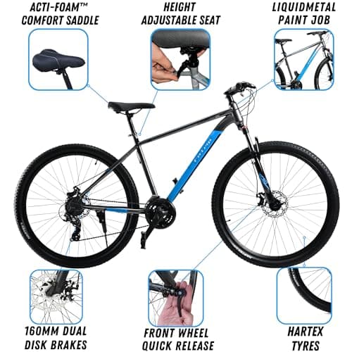 FitTrip Scrambler 27.5T 21 Speed High Performance Mountain Cycles for Men with Front Suspension & Dual Disc Brake | 21 Geared MTB Bike 27.5 T | Ideal for 15+ Years | Fully Fitted (LiquidMetal-Blue) 4