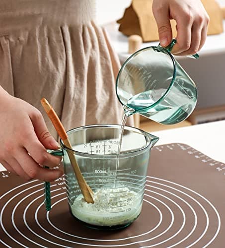Wolpin Plastic Measuring Cup 300 ml | Kitchen Measuring Tool with ML Oz Cup Markings for Cooking Baking Mixing | Clear Green Durable Measuring Cup for Everyday Kitchen Essentials