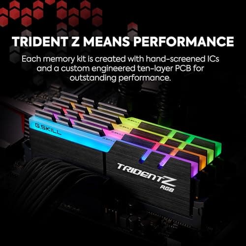 G.Skill Trident Z RGB 32GB(2x16GB) DDR4-3600MHz CL18-22-22-42 1.35V Desktop Memory RAM - F4-3600C18D-32GTZR, Black 2