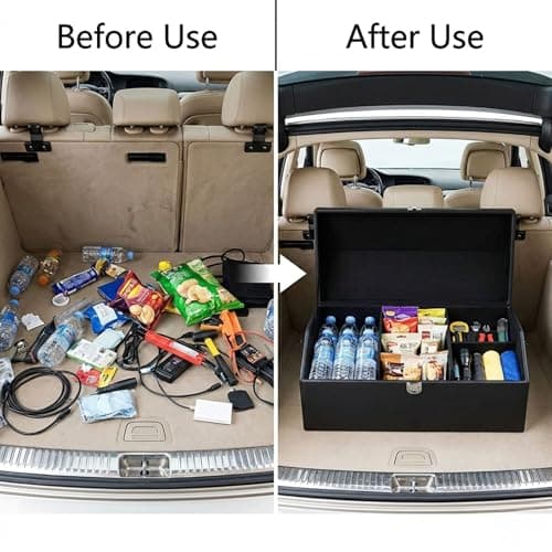 YOURKARTS.COM Car Trunk Storage Organizer | Foldable with Lid & Multi Compartment Storage Box | Car Accessories Organizer for All Cars, Large Boot Space Dicky Organiser (53 x 31 x 30 cm, Pack of 1) 3