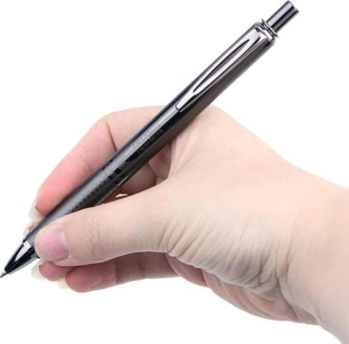 Pentel EnerGel Metal 0.7mm Roller Gel Pen | Aluminium Metal Matte Black Body | Textured Grip With Retractable Mechanism | Black Body, Blue Ink 4