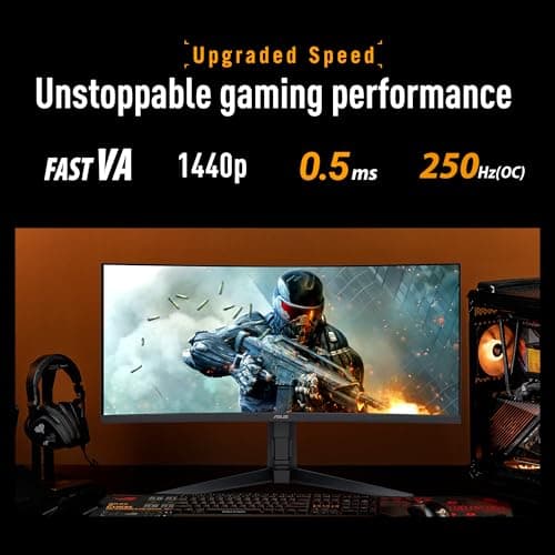 ASUS TUF Gaming Series 5 VG34WQML5A Gaming Monitor 34-inch WQHD Curved 3