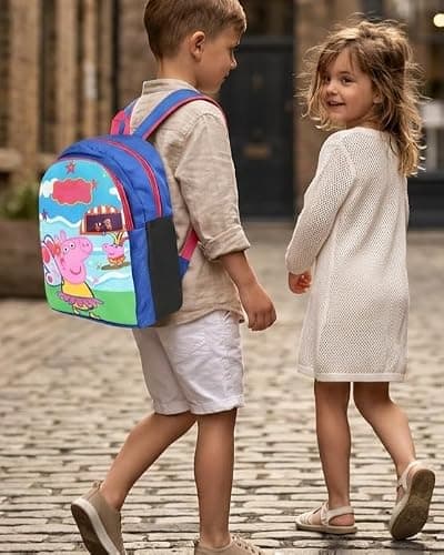 Lightweight Kids School Backpack 15L Cartoon Printed Bag for Boys & Girls | Cute Travel Backpack Bag for Children 3-5 Years Ideal for Preschool Nursery to 1st School Bag (Royal Blue & Multicolor) 2