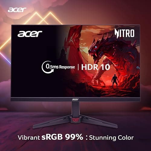 acer Nitro VG240Y X1 23.8 Inch IPS Full HD Backlit LED Gaming Monitor I 0.5 MS Response I 200Hz Refresh Rate I SRGB 99%, HDR 10 I 2xHDMI, 1xDP I Stereo Speakers I AMD FreeSync Premium I Eye Care 3