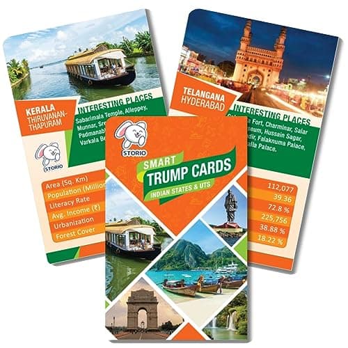 Storio EVA Foam Geography of India Map Puzzles for Kids with Trump Fact Cards for Playing Learning & Educational Toys - Jigsaw Puzzles for Kids Ages 4-8 - Gift for 4, 5, 6, 7, 8 Year Old Boys & Girls 4