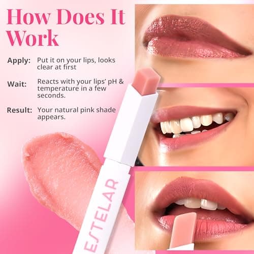 Estelar pH Cherri Glow Lipstick, Color Changing Pink Lip Balm, Personalized Lip Tint pH Stick, Enriched with Sea Buckthorn, Almond and Argan Oil, Hydrating, Long-Lasting, Paraben Free, 2.6g 3