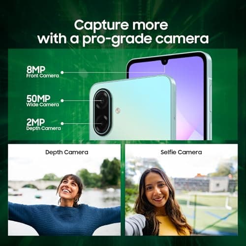 Samsung Galaxy A07 5G Smartphone (Light Green, 6GB RAM, 128GB Storage) | 120Hz Refresh Rate | Massive 6000mAh Battery | 50MP True Dual Camera | 6 Gen OS Upgrades | Knox Vault 3
