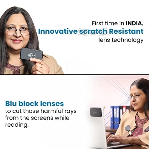 Klar Eye Quik Smartphone Reading Glasses With Scratch Resistant Blue Block Glasses For Adults, Grey, 3.5 Diopters 5