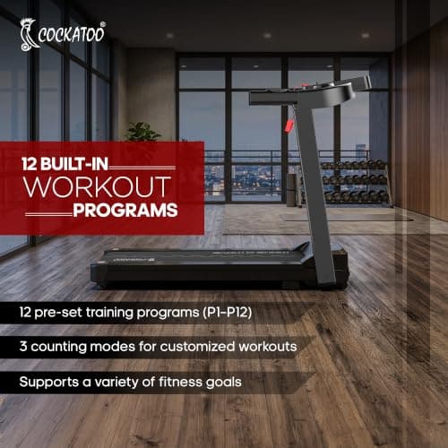 Cockatoo SmartRun3.5 3.5HP Peak DC Motorized Treadmill for Home, with 3 Level Manual Incline, Max Speed 14 Km/Hr, Max User Weight 120Kg,(DIY Installation) 4